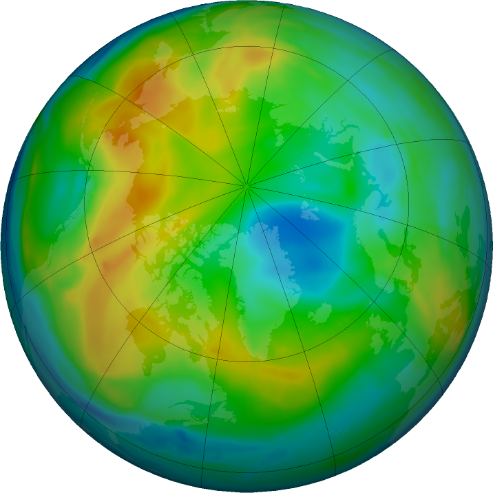 Arctic ozone map for 06 December 2021